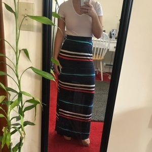 Long striped skirt!
